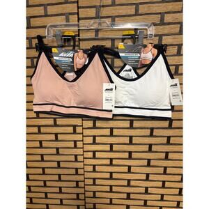 Avia Beige And White Sports Bra Set Size Large